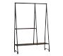 Hopper Metal 50" Rolling Rack with Storage Shelf