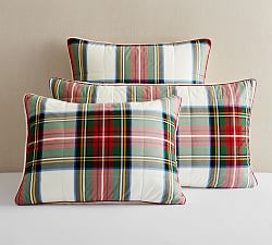 Stewart Plaid Cotton Sherpa Comforter Sham