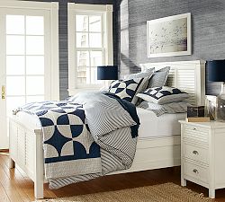 Navy Circles Patchwork Quilt &amp; Shams