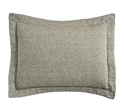 Open Box: Belgian Flax Linen Shams, Standard, Set of 3 - Dark Green