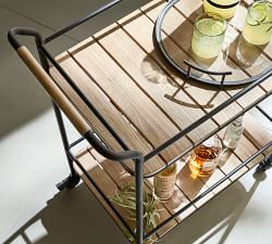 Tulum Acacia Outdoor Bar Cart (29")