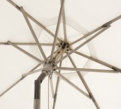 6' Round Outdoor Patio Umbrella &ndash; Eucalyptus Tilt Frame​