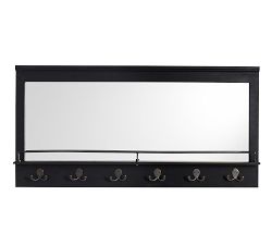 Aubrey Entryway Mirror with Hooks - Dutch White