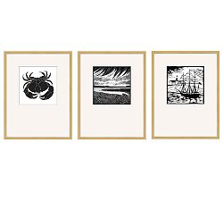 Coastal Woodblock Print