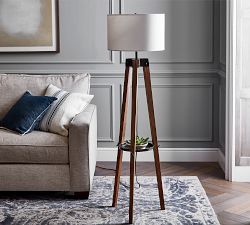 Miles Tripod Wood Floor Lamp (52")