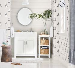 Mini Stripe Ruffled Shower Curtain