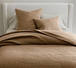 Open Box: Belgian Flax Linen Handcrafted Quilt, Full/Queen - Bronze