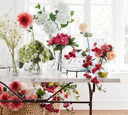 Faux Hydrangea Stem - White