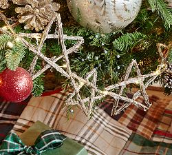 Glitter Rattan Star String Lights
