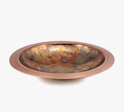 Copper Bird Bath on Garden Pole