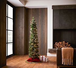Pre-Lit Hard Mixed Cashmere Pencil Faux Pine Tree