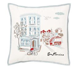 San Francisco Embroidered Pillow Cover