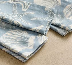 Shell &amp; Starfish Organic Cotton Napkins - Mixed Set of 4