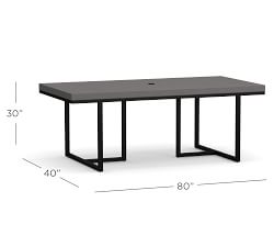 Sloan Concrete &amp; Iron Outdoor Dining Table
