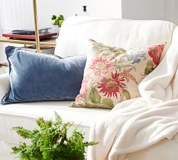 Fringe Velvet Lumbar Pillow Cover