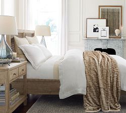 Gathered Faux Fur Throw - Ivory Tipped