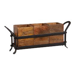 Vintage Blacksmith Metal Flatware Caddy