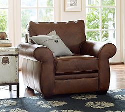 Pearce Roll Arm Leather Chair