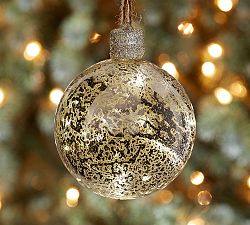 Lit Silver Globe Ornament