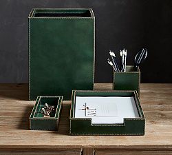 Gia Leather Desk Accessories Collection - Green