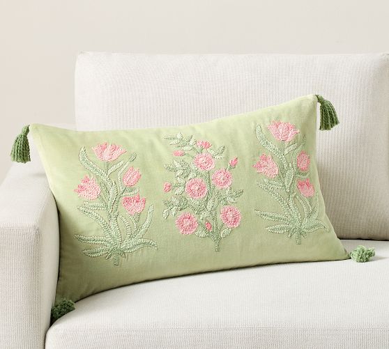 Roller Rabbit Floral Decorative Lumbar Pillow - Thumbnail 4