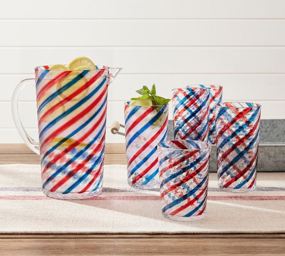 Americana Stripe Outdoor Pitcher - Thumbnail 5