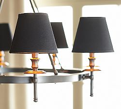 Black Linen Chandelier Shade, Set of 2 (6")