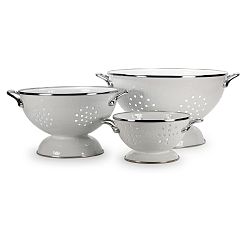 Golden Rabbit Enamel Colanders - Set of 3