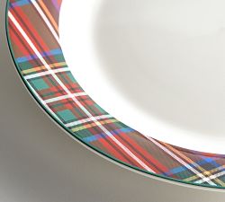 Stewart Plaid Stoneware Dinner Plates - Set of 4