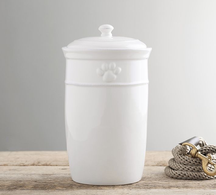 Mason Stoneware Pet Treat Canister | Pottery Barn Pottery Barn Pet Treat Jar Pet Food Storage With Bone Lid main image 2