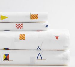 Flag Print Organic Percale Sheet Set