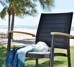 Beech Outdoor Stackable Dining Armchairs - Set of 2