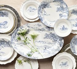 Brandon Maxwell Groveland Toile Oval Serving Platter