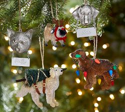 Cat with Personalizable Tag Ornament