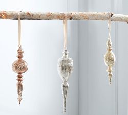 Monique Lhuillier Neve Mercury Glass Finial Ornaments