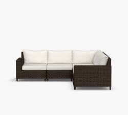 Torrey Wicker 5-Piece Square Arm Outdoor Sectional (101")