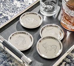 Brandon Maxwell Groveland Toile Icon Coasters - Mixed Set of 4