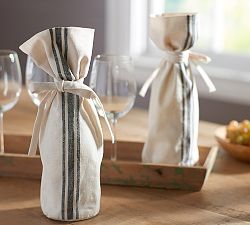 French Stripe Yarn Dye Wine Bag