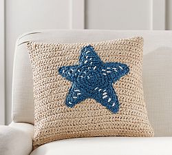 Starfish Icon Embroidered Pillow Cover