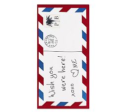 Wish You Were Here Postcard Beach Towel