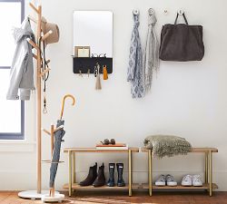 Grace Mango Wood &amp; Marble Umbrella Stand