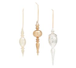 Monique Lhuillier Neve Mercury Glass Finial Ornaments