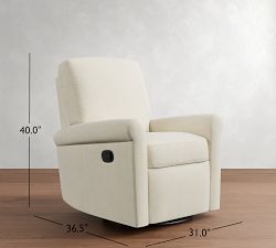 PB Comfort Modern Roll Arm Swivel Recliner