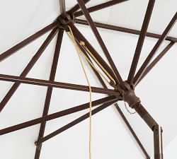 9' Round Outdoor Capri Patio Umbrella &ndash; Eucalyptus Tilt Frame​