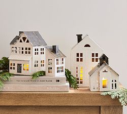 Handcrafted Metal Village Houses