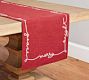 Holiday Sentiment Embroidered Cotton Table Runner