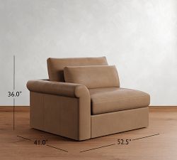 Build Your Own Westwood Roll Arm Deep Seat Leather Sectional