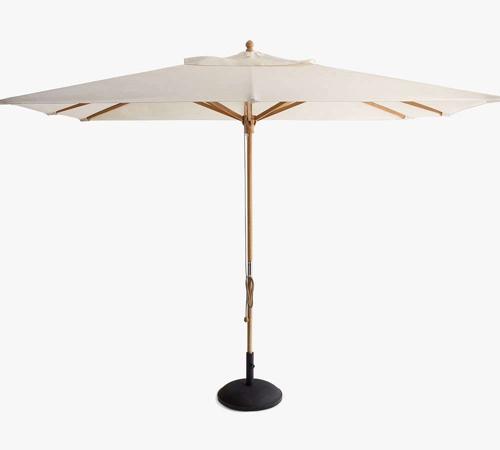 10' Rectangular Outdoor Patio Umbrella - Teak Frame by Pottery Barn
