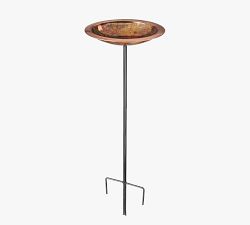 Copper Bird Bath on Garden Pole