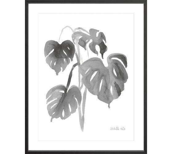 Custom Framed - Graphite Monstera by The Artists Studio
